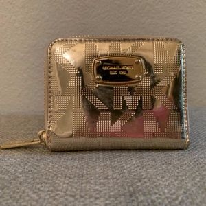 Michael Kors Monogram Gold Metallic Wallet